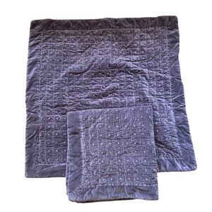 2 Pottery Barn Velvet Lattice Euro sham in purple